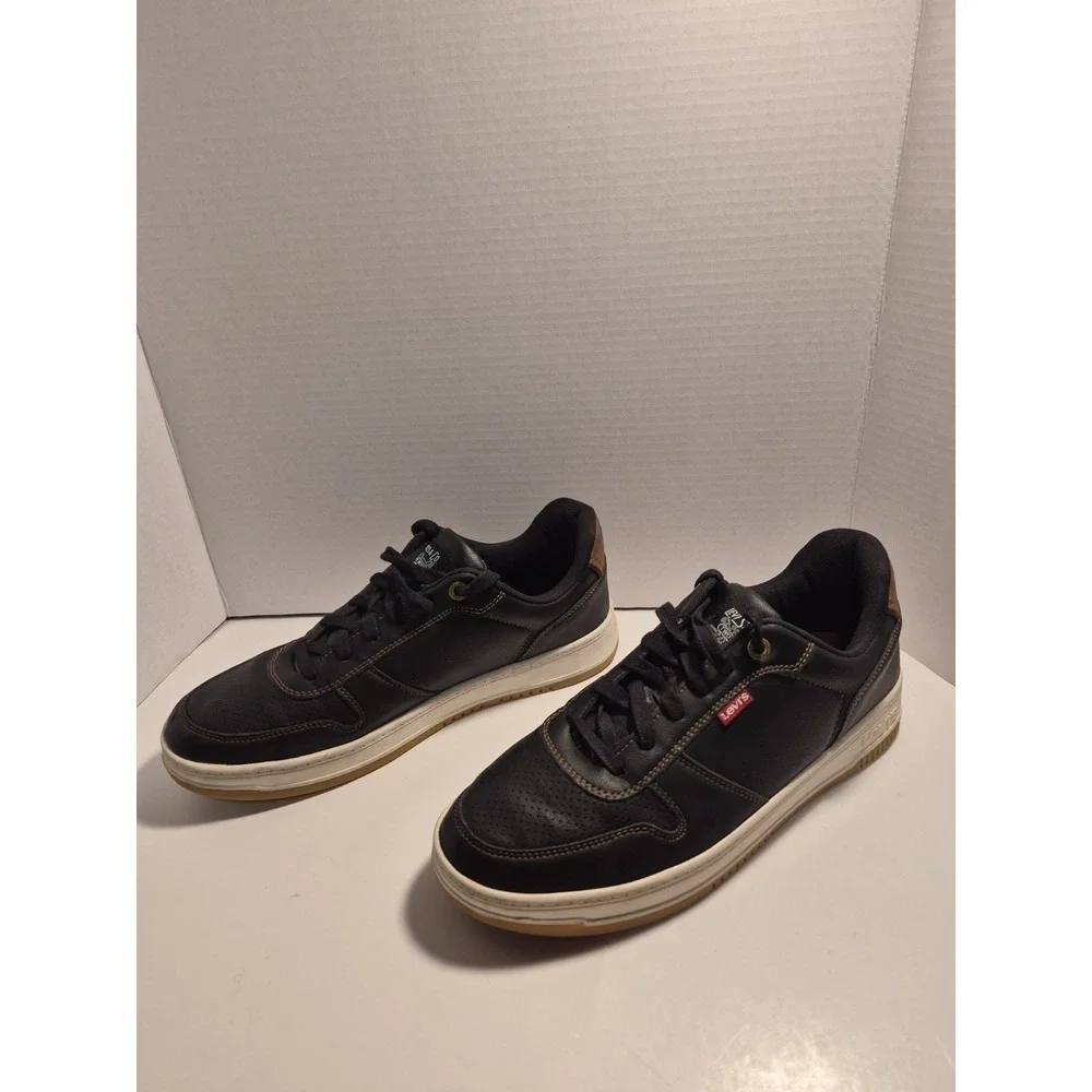 Levi's Men's Munro Faux-Leather Sneakers Black‎ Size 10M LV706728 Low Top Retro
